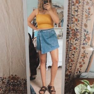 Asymmetrical denim skirt